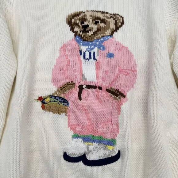 White Polo Ralph Lauren Bear Sweater - Picture 2 of 9